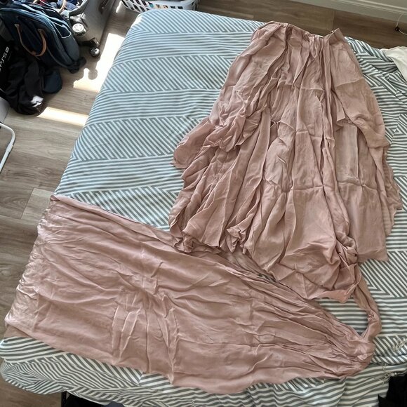 🌸 Pink Embroidered Pre-Draped Saree Set – KALKI Fashion, Size S, Worn once, Per - Picture 2 of 3